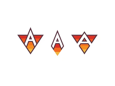 "A" Sunset a gradient letters logo orange red sunset
