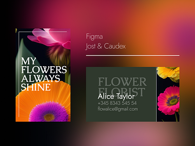 Visit card color design figma flower graphic design visitcard