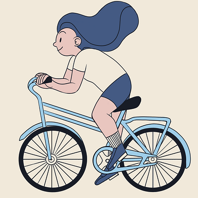 Bike Girl Website Illustration asset branding cute design digitalart drawing fun girl graphic illustration