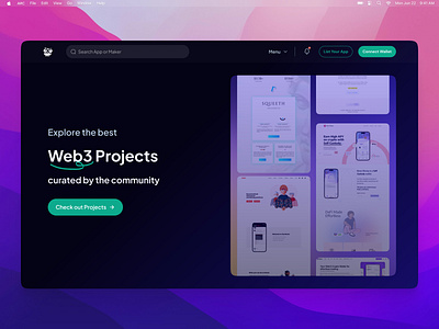The Dapp List Redesign: Web3 Project Curated Community uidesign uiux visual design web 3 web 3 portfolio web 3 ux web3 web3 project web3 ui webapp website