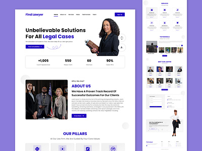 Law Firm Website Design landing page law firm ui design uiux user interface ux design web design website design