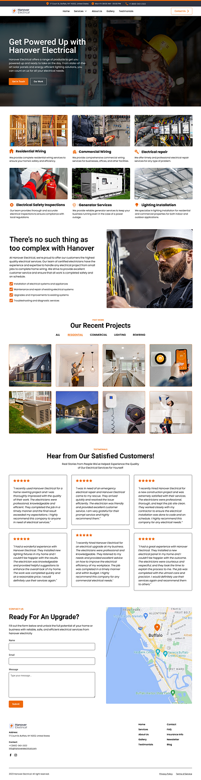 Hanover Electrical Website Design | Electrician builder construction contractor electrician electricity graphic design handyman home improvement service ui web web design web ui website website design worker