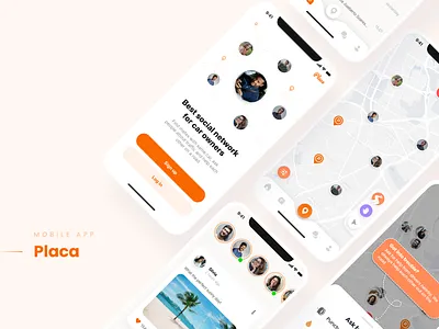 Social media for car owners app car design drive driver mobile uber ui