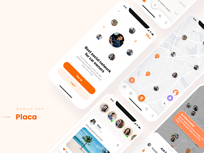 Social media for car owners app car design drive driver mobile uber ui