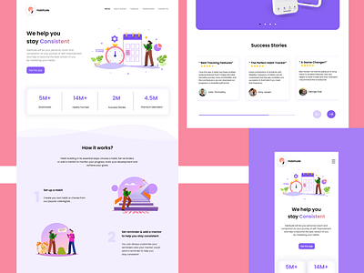Habit Tracker - Landing page | Website Design branding design e commerce graphic design illustration landing page ui ui design ui ux vector website website design