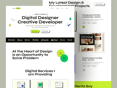 Personal Portfolio Landing Page design designer portfolio developer portfolio homepage landing page marketing page personal portfolio personal portfolio landing page personal portfolio website portfolio trend ui design uiux web web design web ui website