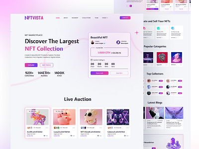 NFT Marketplace Website UI Design bitcoin design nft nft marketplace nft token ui ui ux uidesign user interface web design webdesign