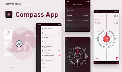 Compass app application mobile graphic design ui uiux uxui design