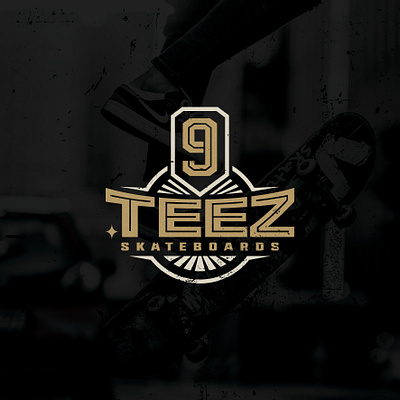 9teez Skateboards design display font gold hand lettering lettering logo logo type monogram rought skate skateboards skaters sport