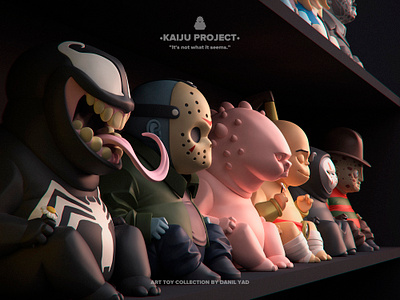•KAIJU PROJECT• 3d animation art toys branding concept art danil yad design designer toys fan art graphic design illustration logo sculpt vinyl toys