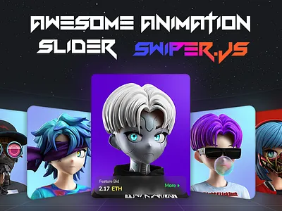 Awesome Animation Slider | swiper.js 3d animation branding graphic design slider swiper.js ui