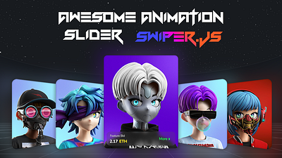 Awesome Animation Slider | swiper.js 3d animation branding graphic design slider swiper.js ui