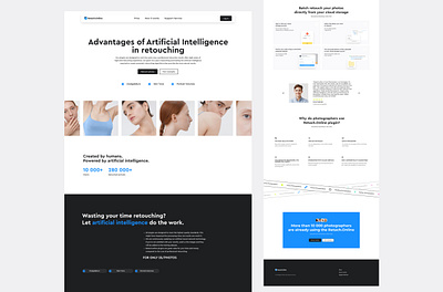 Retach.Online Landing ai branding design landing logo onepage retouch ui ux web design