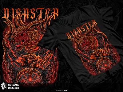 KURAMA DISASTER anime anime art apparel art artwork clothing brand dark art design digital drawing drawing fanart horror illustration kurama merchandise naruto scary tshirt design tshirts