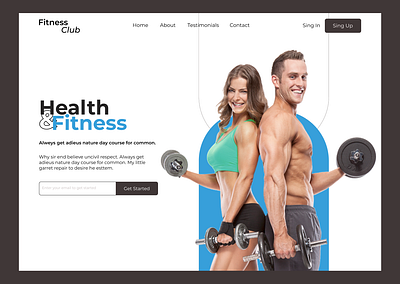 Landing page for Fitness Club branding design logo ui ui ux ux