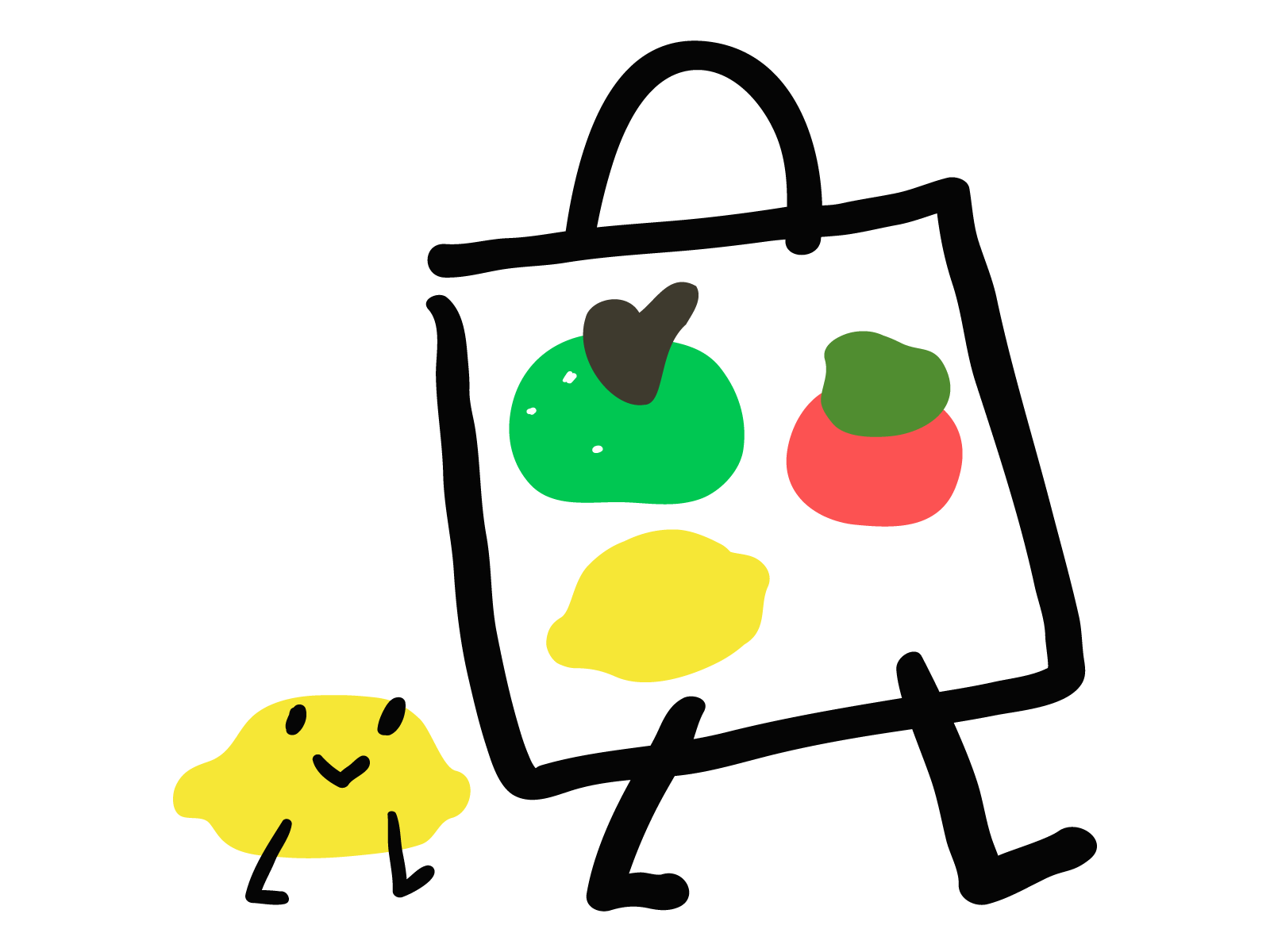Food delivery branding character cute delivery design flat food fruit icon illustration logo mark market shop symbol ui vector