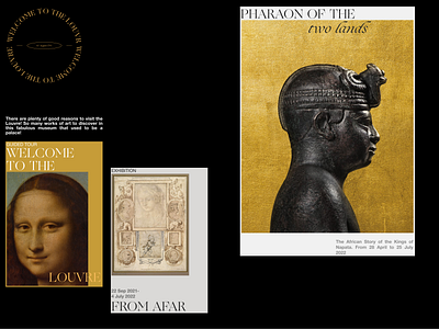 Louvre - Redesign. Website for the museum. Corporate website. billboards corporate website creative design design figma graphic design louvre minimalism posters tilda ui ux website for the museum websites