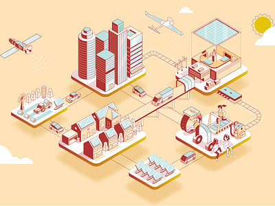 Swiftsolar - Solar Energy 3d animation building city energy gif icon illustration isometric line loop motion solar technology ui vector vehicle website