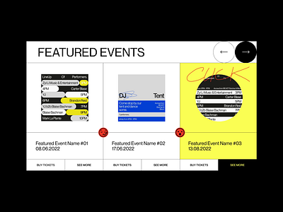 Events Landing - V2 animation branding color design event graphic design lineup logo poster ui ux vector web