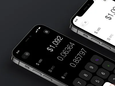 Cryptocurrency Calculator Mobile App app bank binance calculator crypto cryptocurrency dark design finance fintech light mobile mode popular trust wallet ui ux wallet