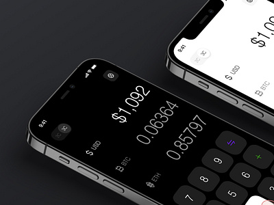 Cryptocurrency Calculator Mobile App app bank binance calculator crypto cryptocurrency dark design finance fintech light mobile mode popular trust wallet ui ux wallet