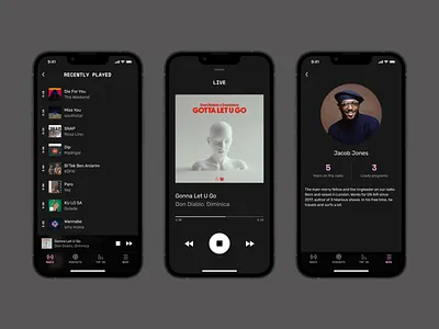 On Air. iOS App covers design entertainment ios live mobile music play player presenter radio schedule ui ux