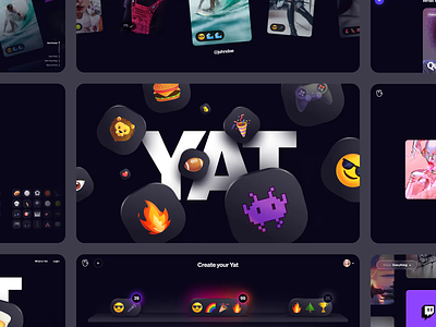 Yat animation blockchain brand branding crypto dashboard emoji emojis gallery icon icons interface microsite nft overview ui ux webdesign yat