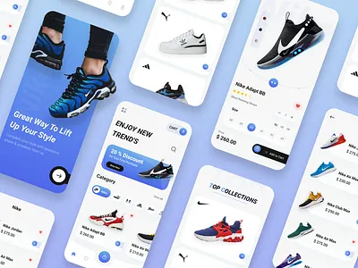 Shoes Store App Design app design application design mobile mobile app design nike puma rebook shoes shoes store sneaker store app ui ui design uiux