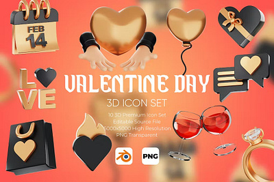 Valentine's Day 3D Icon Set 3d 3d icon 3d icons icon icon design icon illustration icon set icons illustration love valentine valentine day valentines day web website