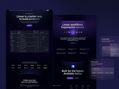 Recreating the Linear landing page ui