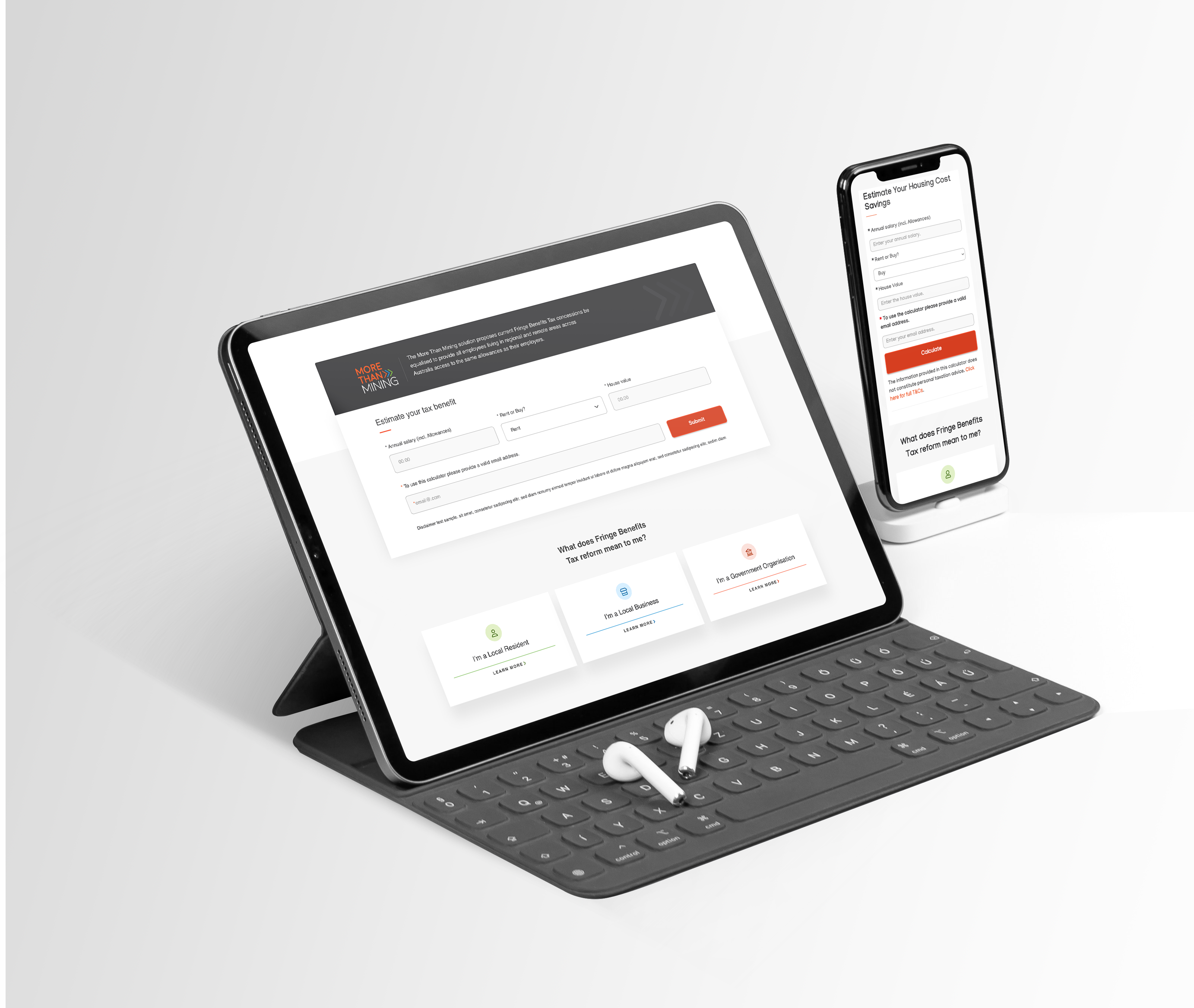 More Than Mining \ Web Calculator app application australia design mining perth product design ui ux wa web website