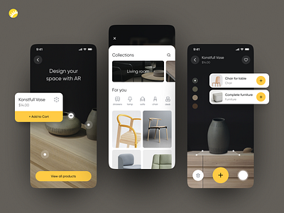 AR Furniture App 3d accomodation app app ui ar augmented reality clean ecommerce furniture furniture app home interior design marketplace mobile mobile app mobile ui smart ui ux