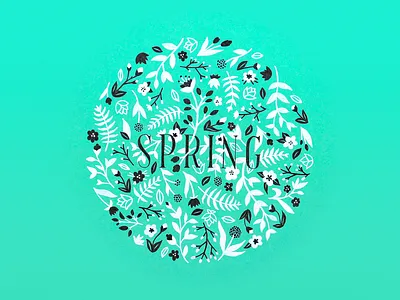 Spring flower illustration leaf nature pattern spring