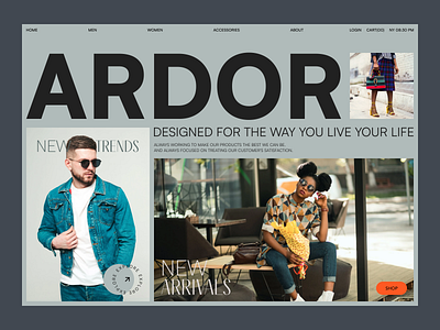 Ardor - website landing page e commerce eccomerce fashion fashion website landing page online store onlineshop shopping store ui ux web design website website design