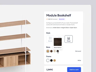 Augmenteers - AR configurator details 3d ar augmented reality configurator ecommerce furniture product design react ui design ux design web