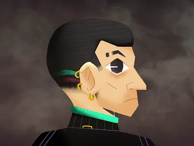 Cool Guy angry character character design character illustration cool cool character cool guy creepy earring evil eye florian farhay guy hooligan illustration looking man sport sport character trainer