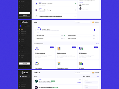 Study App I Dashboard app application clean course design saas saas app study ui ux ux design web app website