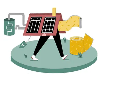 Sustainable ambitions - for 'Club Rhijnhuizen' ambitions climate adaptive illustration illustrator solar energy solar panels sustainability sustainable
