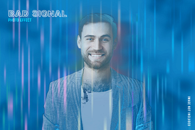 Bad signal photo effect template branding collection design fishing graphic design photoeffect social media kit