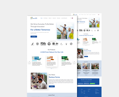 Landing Page For Nucleus Farma homepage landing page ui uiux