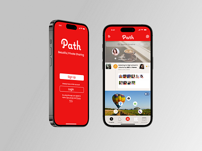 Path, Social media on Device Iphone 14 Pro design dribbble figma illustration iphone 14 pro path portfolio prototype redesign socialmedia trending ui ui ux ui ux design ux