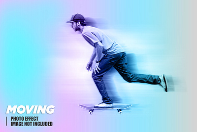Colorful duotone Moving photo effect graphic design photo effect