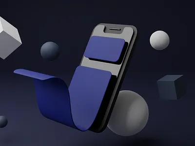 3D Illustrations: Mobile 3d graphic design illustration