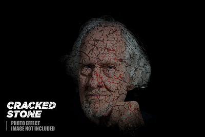 Cracked Stone photo effect branding graphic design