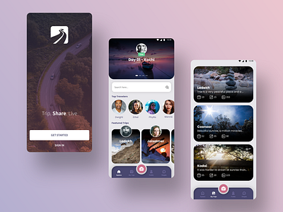 Firaa Travel Blogging Platform - App Design adobe xd android blog design flat graphic design interaction mobile app photoshop travel trip ui ui deisgn user interface ux visual design