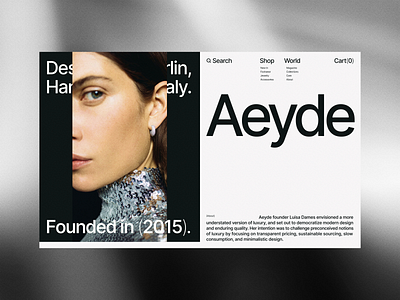 Aeyde Redesign Concept. Daily UI. adobe photoshop branding concept design figma graphic design landing ui ux uxui web design