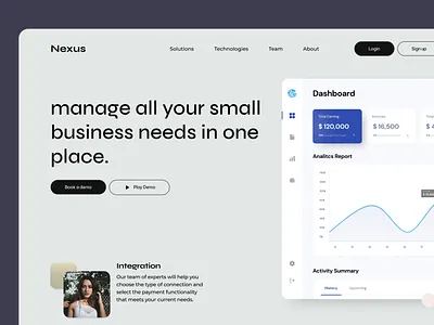 Nexus - SaaS Landing Page design desktop landing page saas ux web