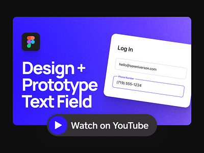 Design + Prototype Text Fields | YouTube Tutorial clean design design systems design youtube digital figma tutorial figma youtube flat input field material design minimal product design prototype simple smart animate text field ui ui design web youtube tutorial