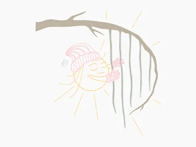 Musician cute frozen hand drawn harp ice illustration light musician sun stories tree vector