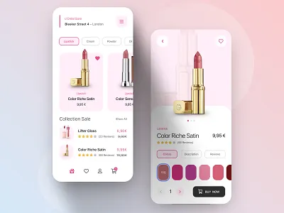 //💄 L‘Oréal 💄// Mobile Store Concept app concept design digital ecommerce interface loreal mobile paris ui ux